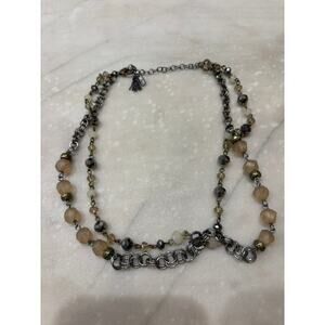 Beaded Brown Bronze Double Stranded NECKLACE